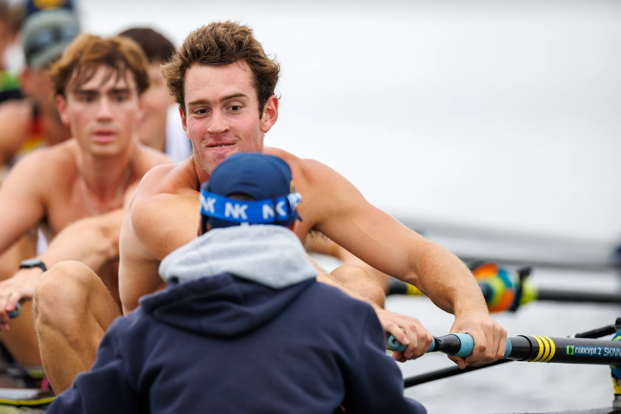 OAKLAND, CA :  September 19 2026. University of California Men’s Crew practice on the Oakland/Alameda Estuary. At the T. Gary Rogers Rowing Center. (Photo by Zach Franzezn)