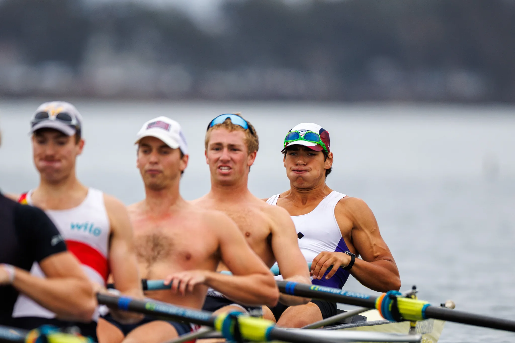 OAKLAND, CA :  September 19 2026. University of California Men’s Crew practice on the Oakland/Alameda Estuary. At the T. Gary Rogers Rowing Center. (Photo by Zach Franzezn)