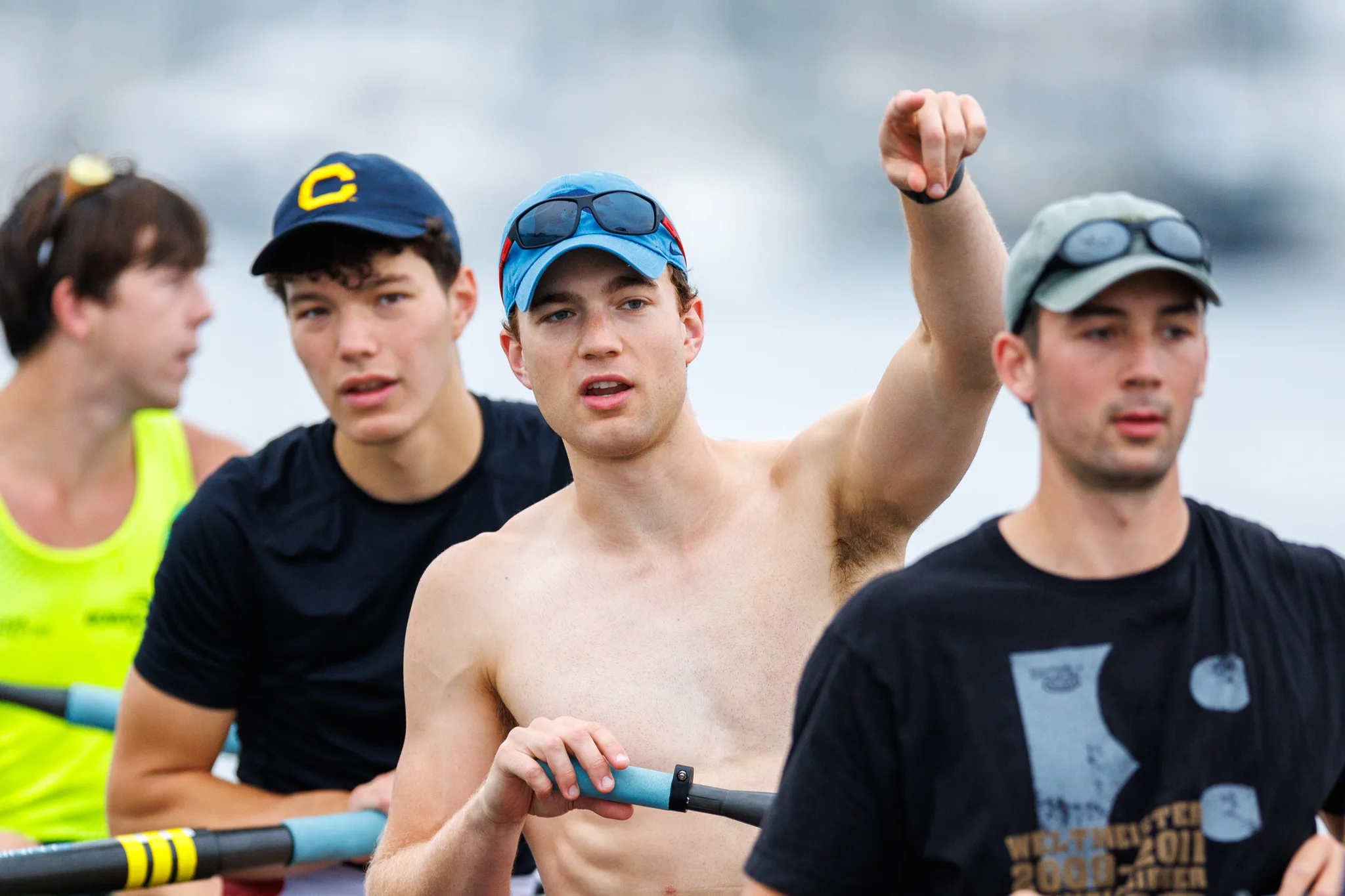 OAKLAND, CA :  September 19 2026. University of California Men’s Crew practice on the Oakland/Alameda Estuary. At the T. Gary Rogers Rowing Center. (Photo by Zach Franzezn)
