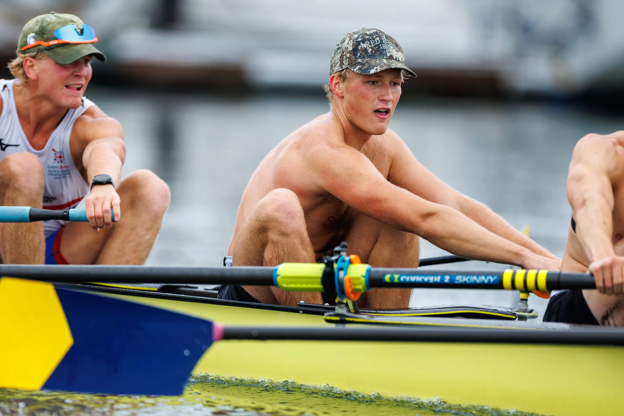 OAKLAND, CA :  September 19 2026. University of California Men’s Crew practice on the Oakland/Alameda Estuary. At the T. Gary Rogers Rowing Center. (Photo by Zach Franzezn)