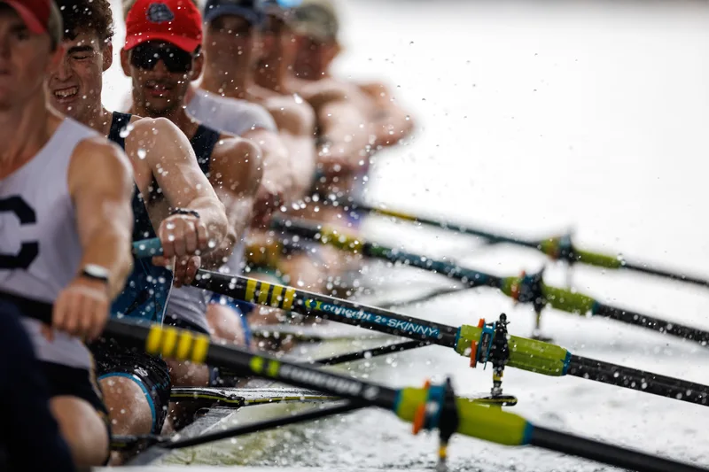 OAKLAND, CA :  September 19 2026. University of California Men’s Crew practice on the Oakland/Alameda Estuary. At the T. Gary Rogers Rowing Center. (Photo by Zach Franzezn)