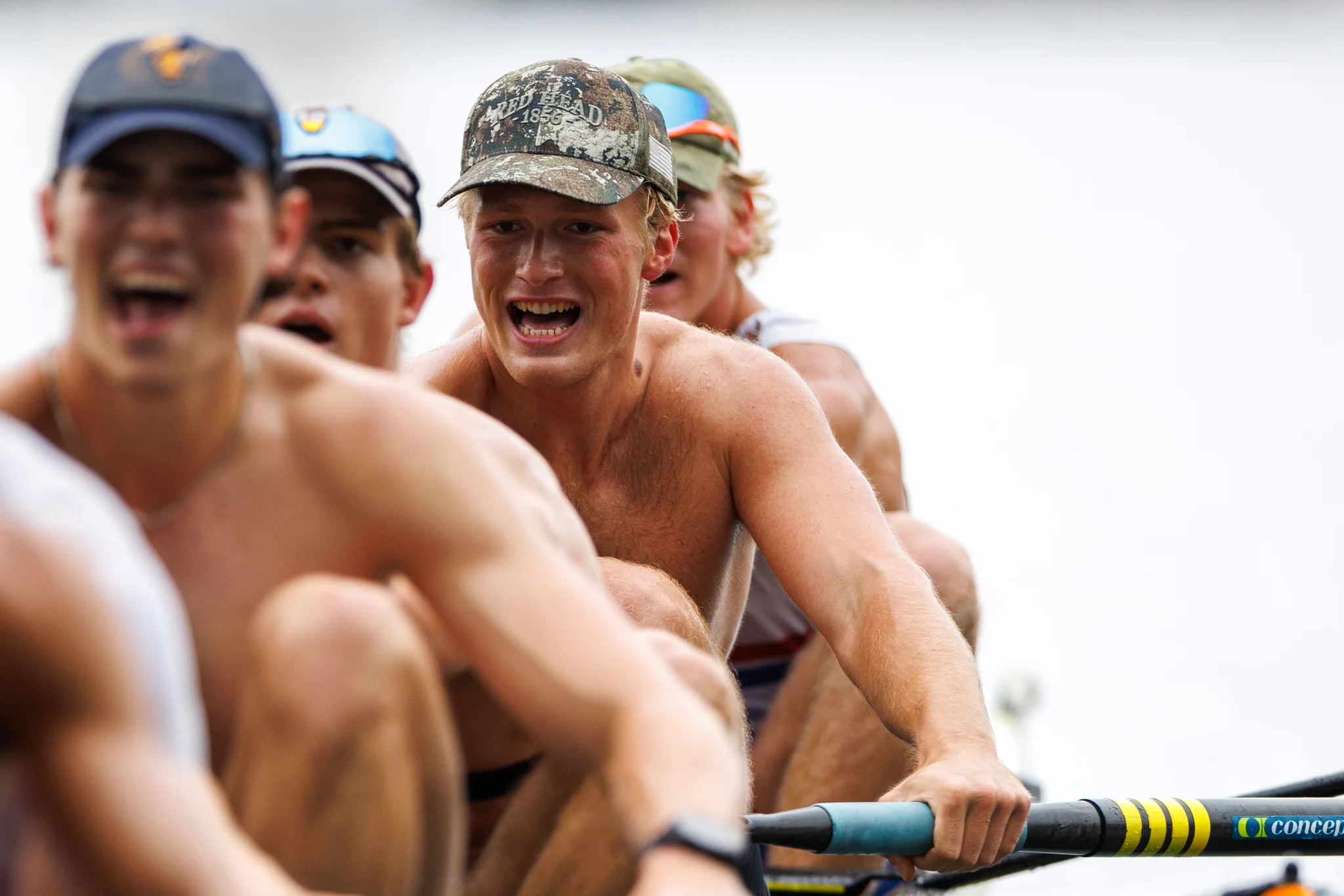OAKLAND, CA :  September 19 2026. University of California Men’s Crew practice on the Oakland/Alameda Estuary. At the T. Gary Rogers Rowing Center. (Photo by Zach Franzezn)