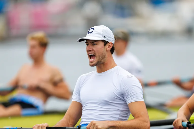 OAKLAND, CA :  September 19 2026. University of California Men’s Crew practice on the Oakland/Alameda Estuary. At the T. Gary Rogers Rowing Center. (Photo by Zach Franzezn)