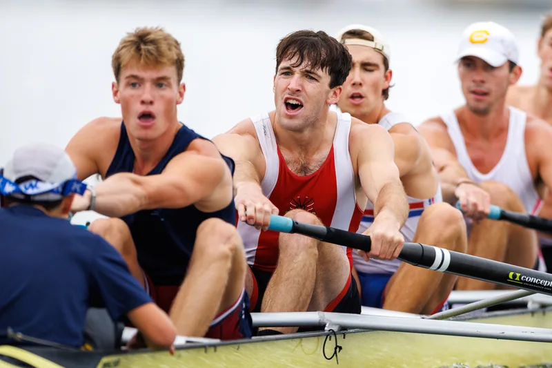 OAKLAND, CA :  September 19 2026. University of California Men’s Crew practice on the Oakland/Alameda Estuary. At the T. Gary Rogers Rowing Center. (Photo by Zach Franzezn)