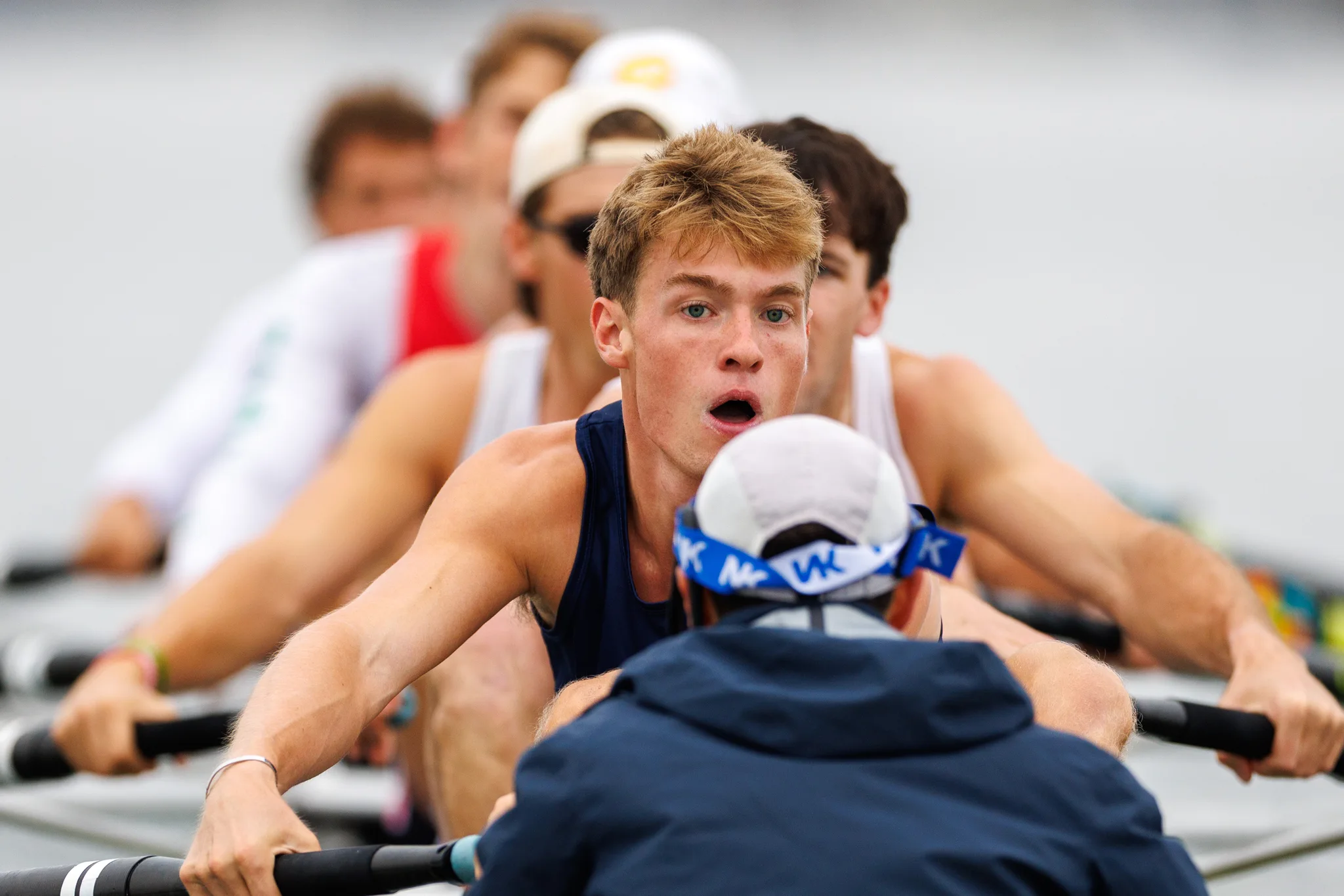 OAKLAND, CA :  September 19 2026. University of California Men’s Crew practice on the Oakland/Alameda Estuary. At the T. Gary Rogers Rowing Center. (Photo by Zach Franzezn)