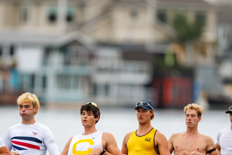 OAKLAND, CA :  September 19 2026. University of California Men’s Crew practice on the Oakland/Alameda Estuary. At the T. Gary Rogers Rowing Center. (Photo by Zach Franzezn)