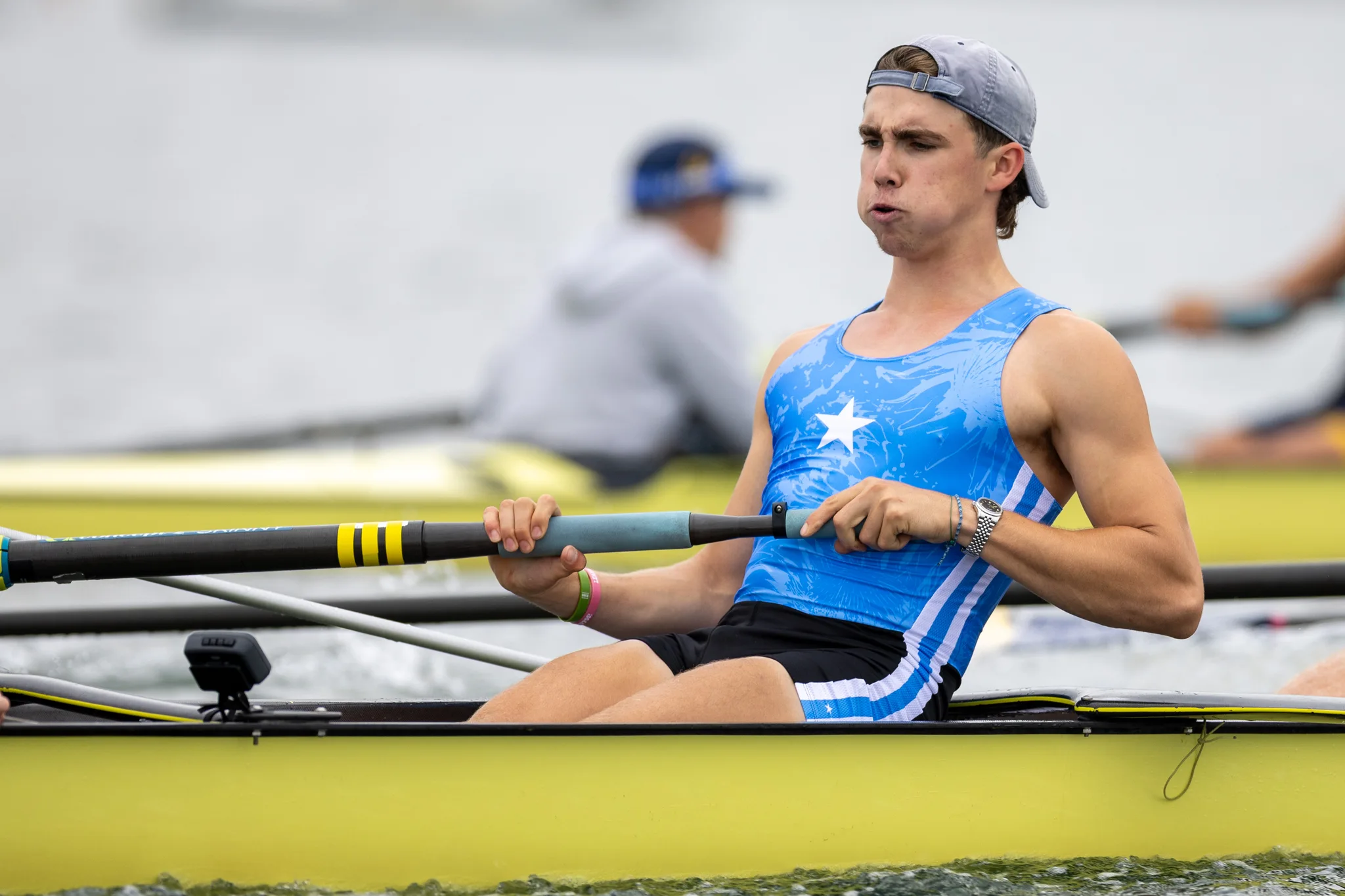 OAKLAND, CA :  August 29 2026. University of California Men’s Crew practice on the Oakland/Alameda Estuary. At the T. Gary Rogers Rowing Center. (Photo by Zach Franzezn)