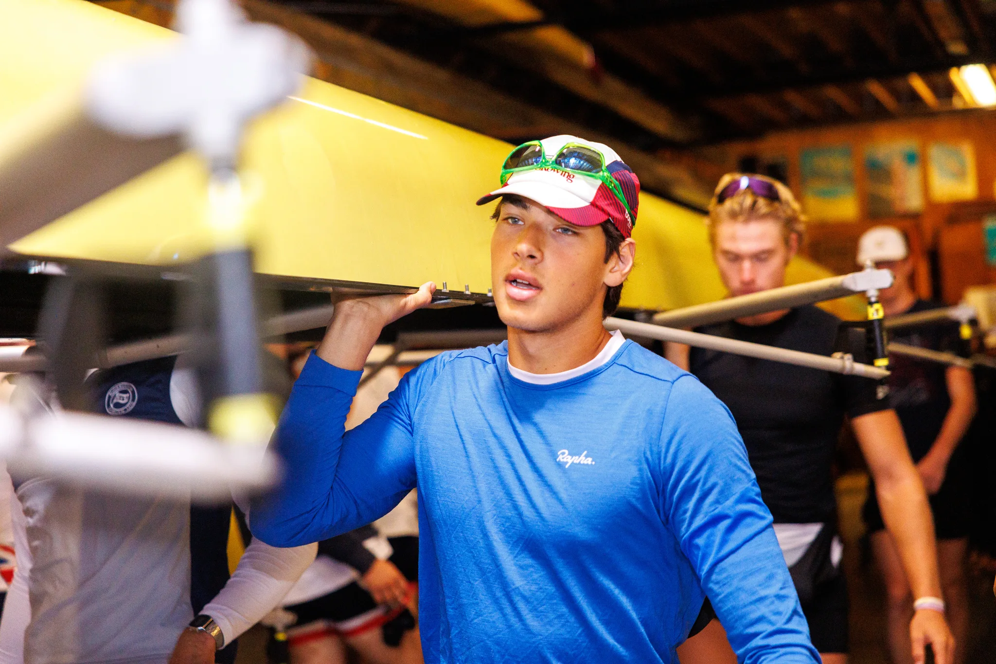 OAKLAND, CA :  September 19 2026. University of California Men’s Crew practice on the Oakland/Alameda Estuary. At the T. Gary Rogers Rowing Center. (Photo by Zach Franzezn)