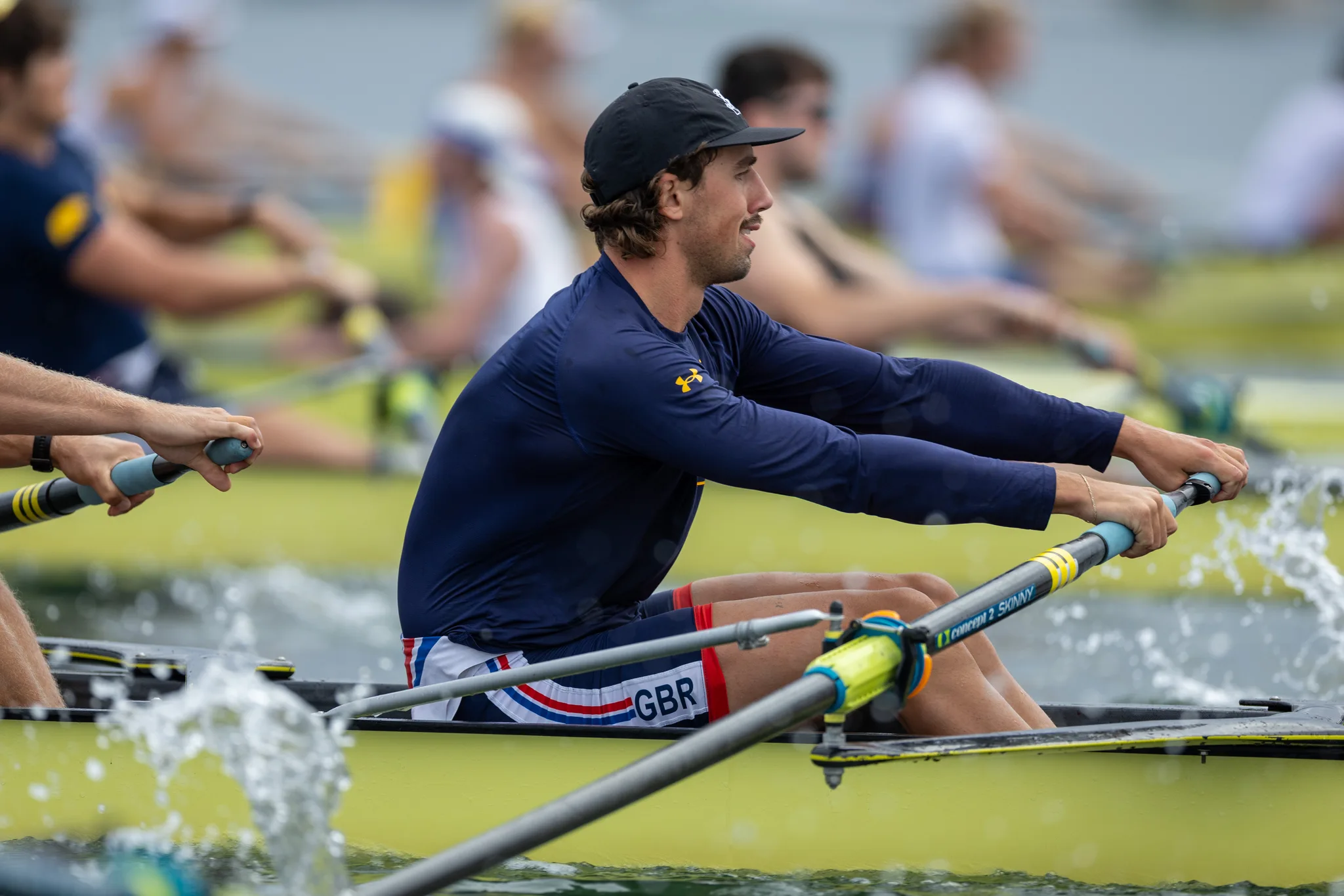 OAKLAND, CA :  August 29 2026. University of California Men’s Crew practice on the Oakland/Alameda Estuary. At the T. Gary Rogers Rowing Center. (Photo by Zach Franzezn)