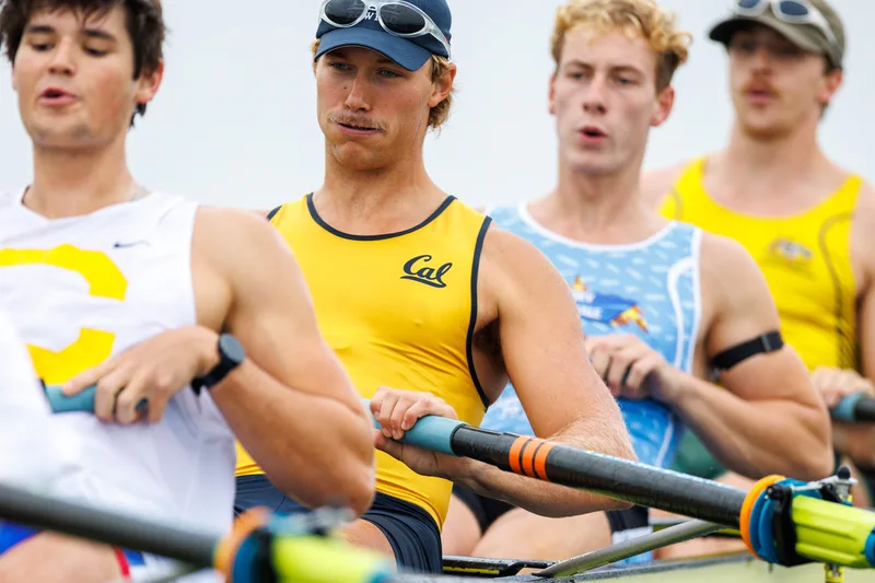 OAKLAND, CA :  September 19 2026. University of California Men’s Crew practice on the Oakland/Alameda Estuary. At the T. Gary Rogers Rowing Center. (Photo by Zach Franzezn)