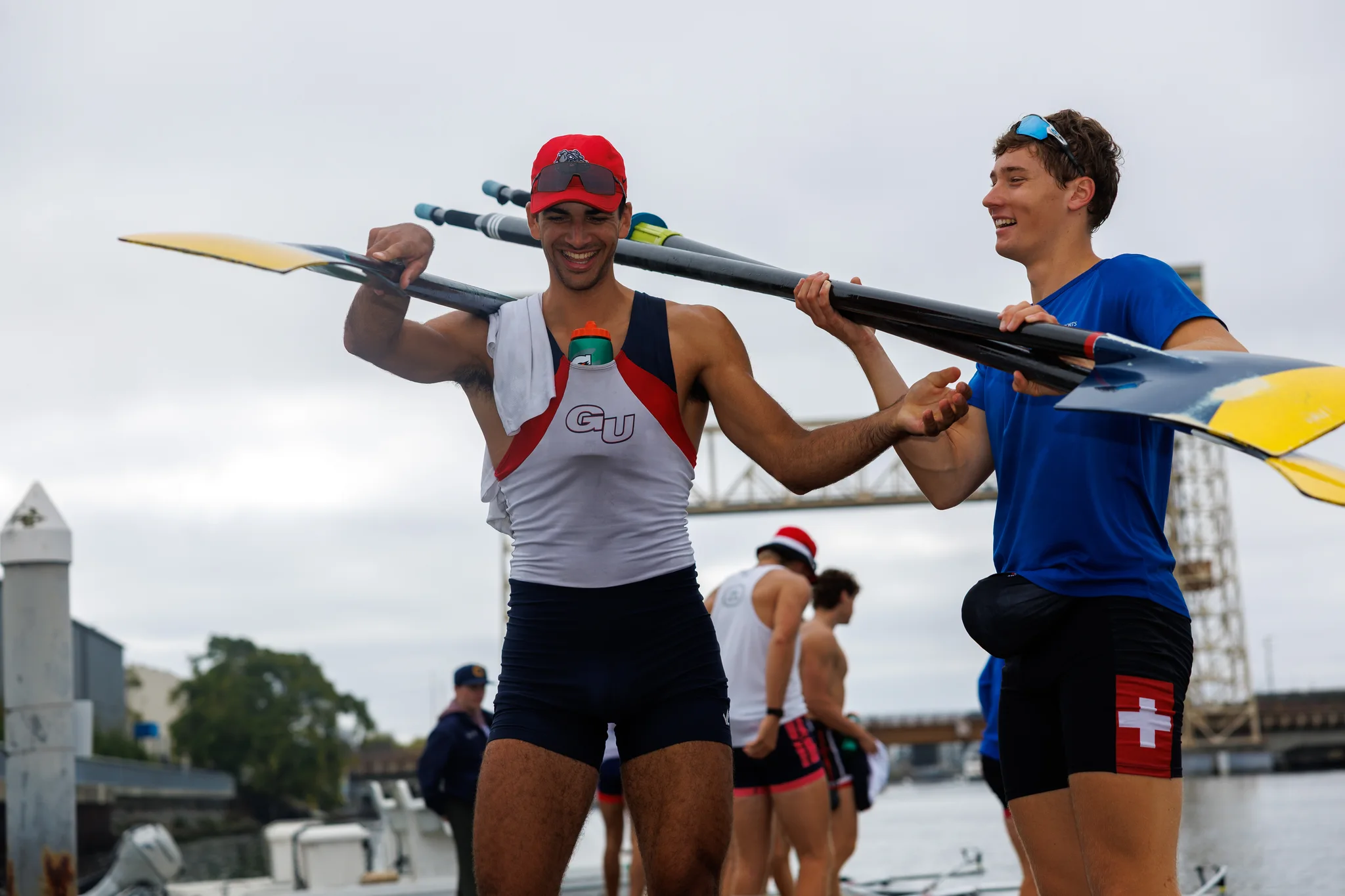 OAKLAND, CA :  September 19 2026. University of California Men’s Crew practice on the Oakland/Alameda Estuary. At the T. Gary Rogers Rowing Center. (Photo by Zach Franzezn)