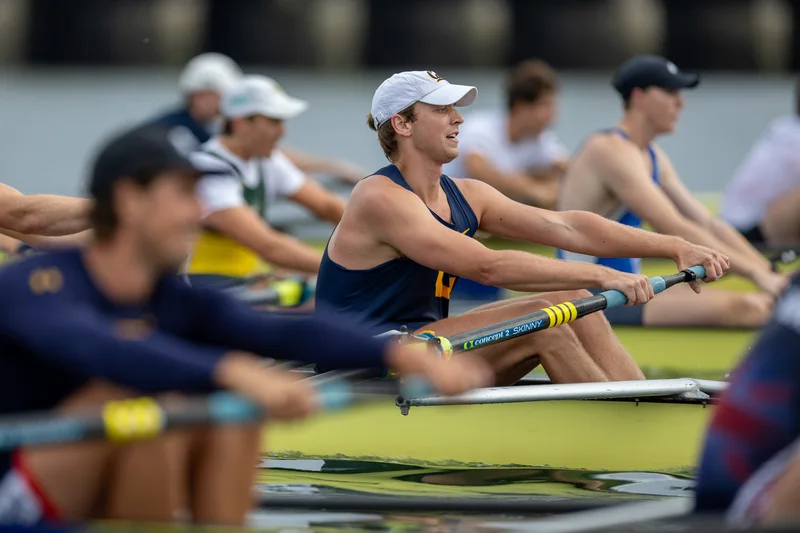 OAKLAND, CA :  August 29 2026. University of California Men’s Crew practice on the Oakland/Alameda Estuary. At the T. Gary Rogers Rowing Center. (Photo by Zach Franzezn)