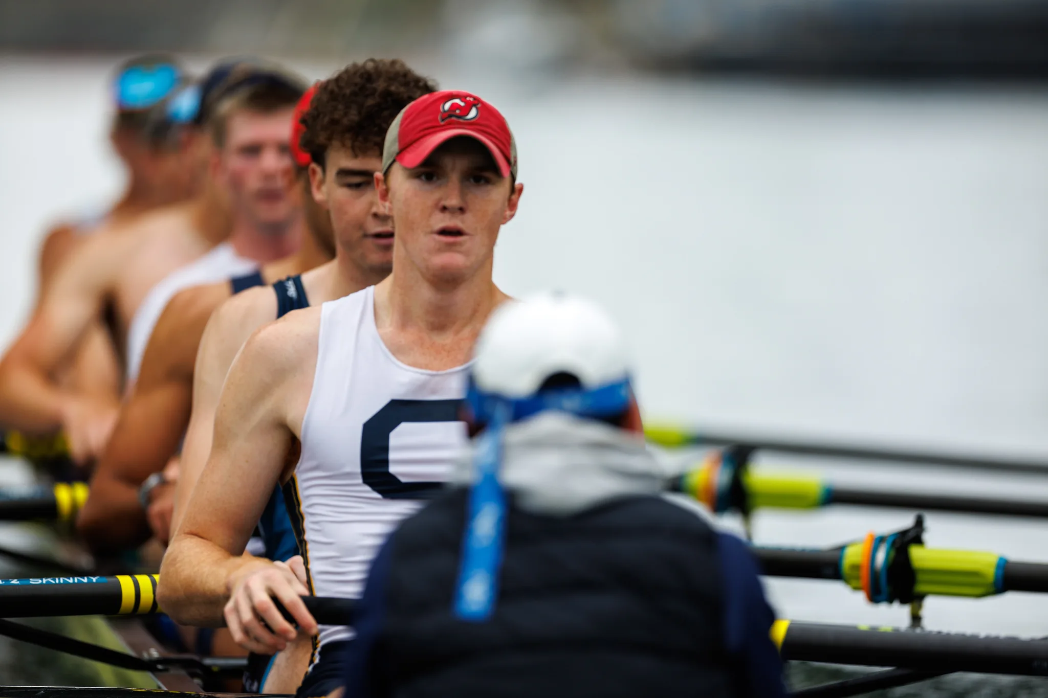 OAKLAND, CA :  September 19 2026. University of California Men’s Crew practice on the Oakland/Alameda Estuary. At the T. Gary Rogers Rowing Center. (Photo by Zach Franzezn)