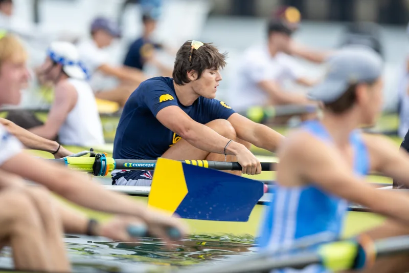OAKLAND, CA :  August 29 2026. University of California Men’s Crew practice on the Oakland/Alameda Estuary. At the T. Gary Rogers Rowing Center. (Photo by Zach Franzezn)