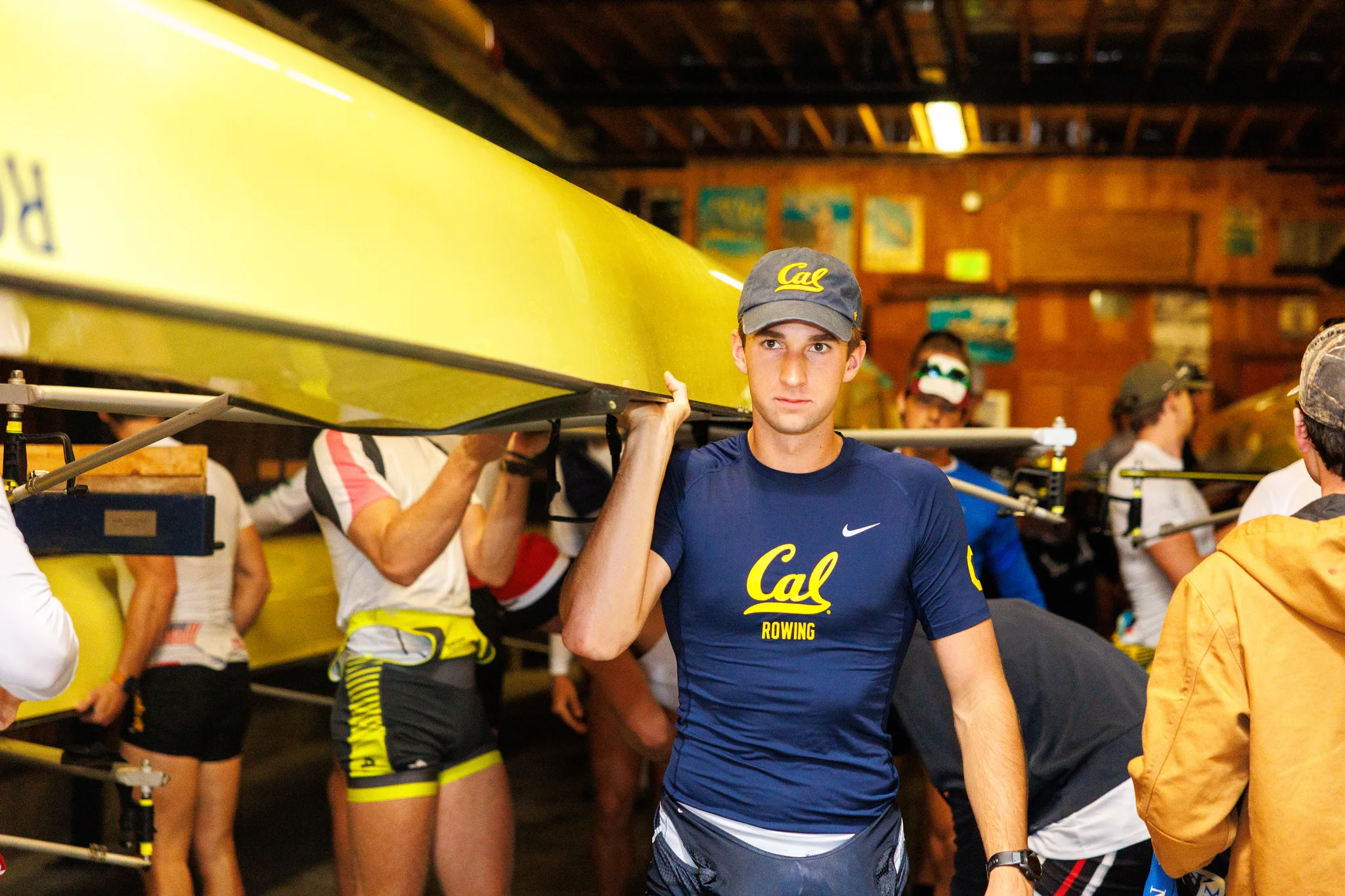 OAKLAND, CA :  September 19 2026. University of California Men’s Crew practice on the Oakland/Alameda Estuary. At the T. Gary Rogers Rowing Center. (Photo by Zach Franzezn)