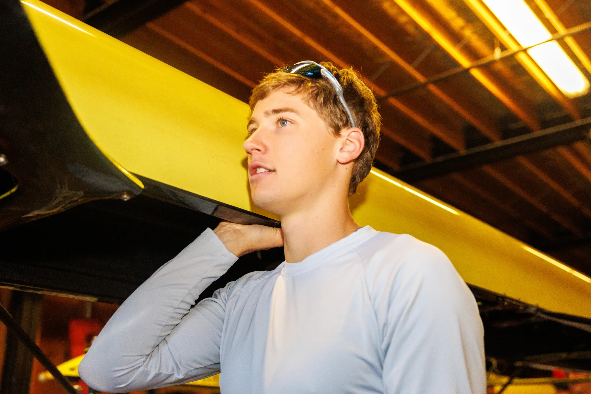 OAKLAND, CA :  September 19 2026. University of California Men’s Crew practice on the Oakland/Alameda Estuary. At the T. Gary Rogers Rowing Center. (Photo by Zach Franzezn)