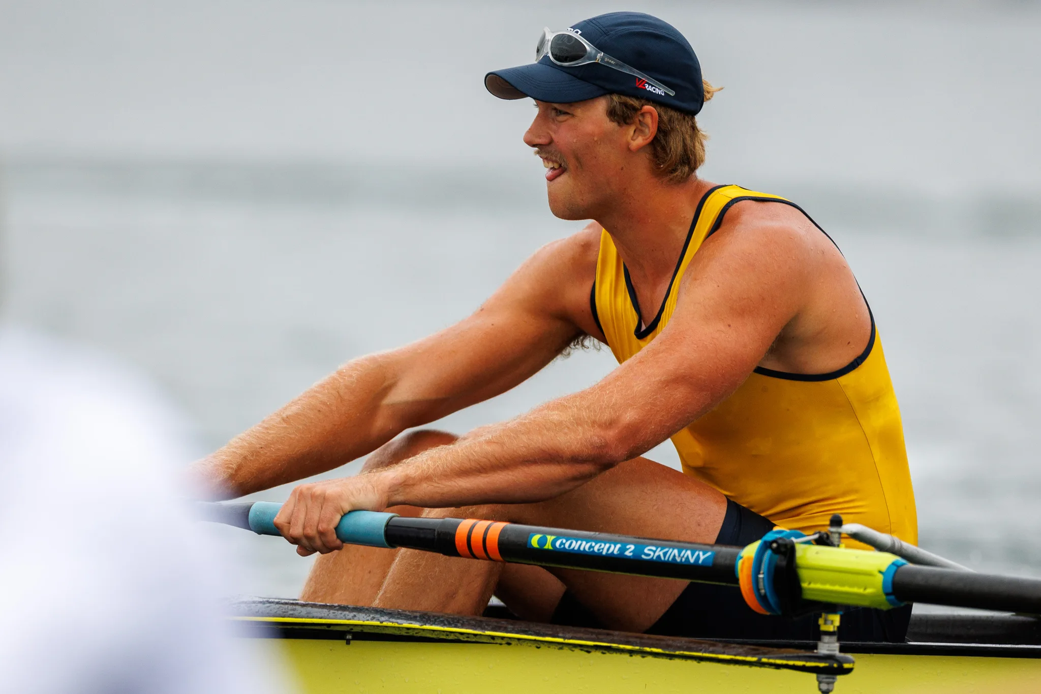 OAKLAND, CA :  September 19 2026. University of California Men’s Crew practice on the Oakland/Alameda Estuary. At the T. Gary Rogers Rowing Center. (Photo by Zach Franzezn)